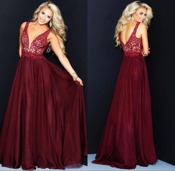 burgundy deep v neck girls prom dresses backless floor length chiffon evening dress special occasion dress bc1954, Black
burgundy deep v neck girls prom dresses backless floor length chiffon evening dress special occasion dress bc1954, Black