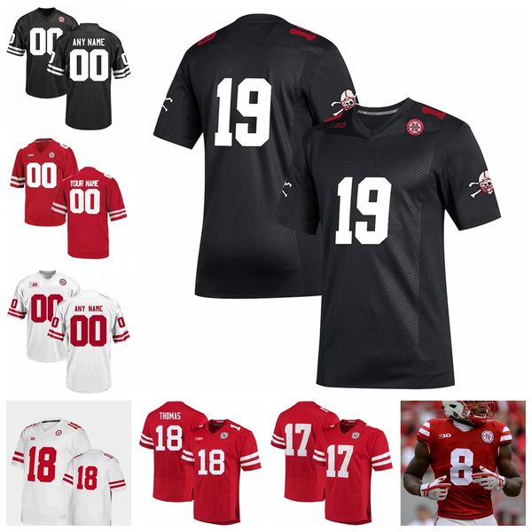 ncaa nebraska cornhuskers jerseys adrian martinez jersey jd spielman scott frost ameer abdullah college football jerseys custom stitched, Black