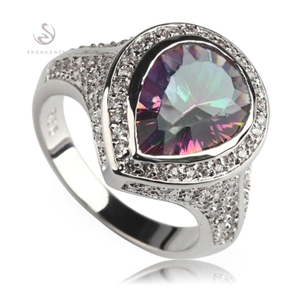 shunxunze magnificent bohemia engagement wedding rings for men and women rainbow cubic zirconia accessories rhodium plated r764 size 6 7 8 9, Silver
shunxunze magnificent bohemia engagement wedding rings for men and women rainbow cubic zirconia accessories rhodium plated r764 size 6 7 8 9, Silver