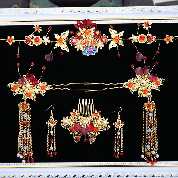 new chinese style restoring ancient ways bride tiara headdress suit costume ancient wedding hair jewelry, Golden;white
new chinese style restoring ancient ways bride tiara headdress suit costume ancient wedding hair jewelry, Golden;white