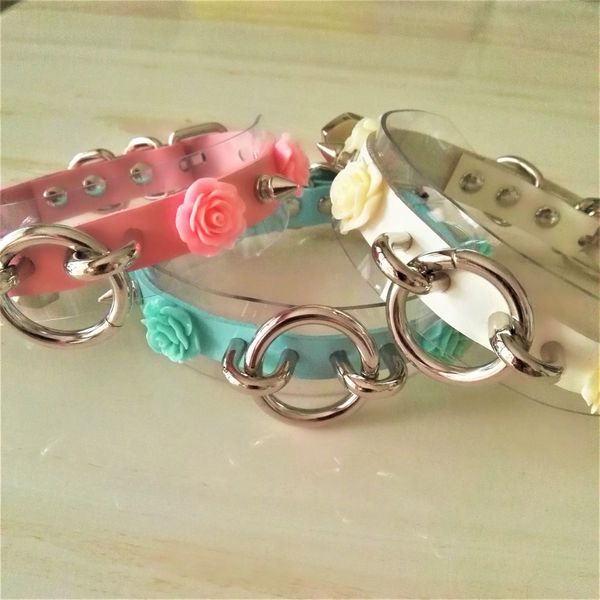 new fashion harajuku leather punk choker necklace baby pink flower o-round rivets collar handmade goth torque rock, Silver
new fashion harajuku leather punk choker necklace baby pink flower o-round rivets collar handmade goth torque rock, Silver