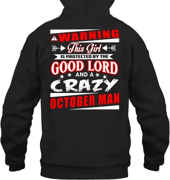 men hoodie warning this girl is protected by the good lord and a crazy october man(1) women streetwear, Black
men hoodie warning this girl is protected by the good lord and a crazy october man(1) women streetwear, Black