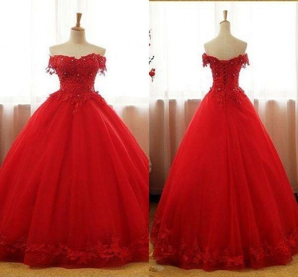 off shoulder ball gown prom dresses 2019 red lace applique crystal beaded lace-up open back graduation dress quinceanera dress plus size, Black
off shoulder ball gown prom dresses 2019 red lace applique crystal beaded lace-up open back graduation dress quinceanera dress plus size, Black