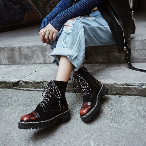 2020 women motorcycle boots spring fashion patent pu leather round toe lace-up combat office shoes ladies snow boots, Black
2020 women motorcycle boots spring fashion patent pu leather round toe lace-up combat office shoes ladies snow boots, Black