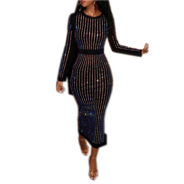 Autumn Sexy High Temperate Fashion Women Dress Diamonds O-Neck Full Sleeve Lady Sheath Midi Dress Vestido
Autumn Sexy High Temperate Fashion Women Dress Diamonds O-Neck Full Sleeve Lady Sheath Midi Dress Vestido