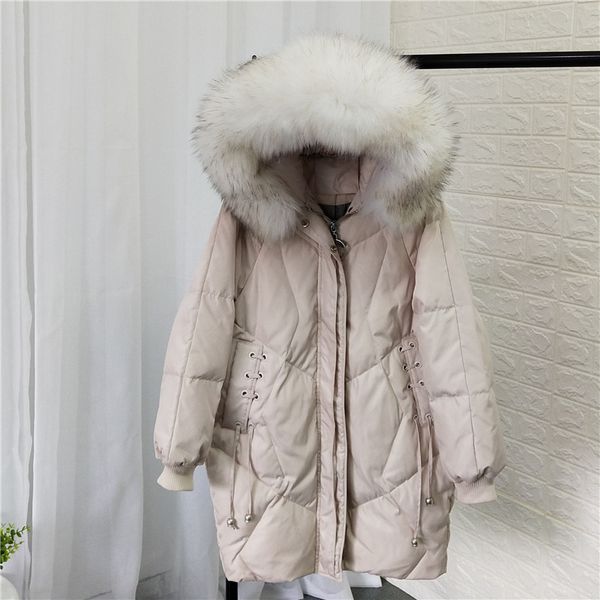 2019 winter coat women 90% white duck down parka women thick warm large natural raccoon fur hooded female jacket loose outerwear, Black
2019 winter coat women 90% white duck down parka women thick warm large natural raccoon fur hooded female jacket loose outerwear, Black