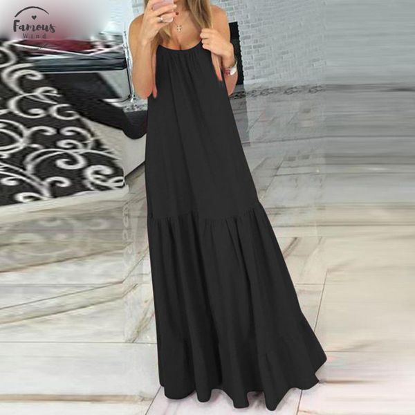bohemian women dress 2019 summer summer sleeveless spaghetti strap ruffle swing dresses female maxi long vestidos plus size, Black;gray
bohemian women dress 2019 summer summer sleeveless spaghetti strap ruffle swing dresses female maxi long vestidos plus size, Black;gray