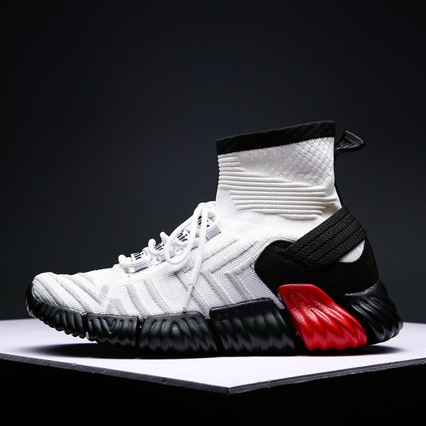 men's sports running shoes flying cool tide shoes coconut casual high help stretch socks men, Black
men's sports running shoes flying cool tide shoes coconut casual high help stretch socks men, Black