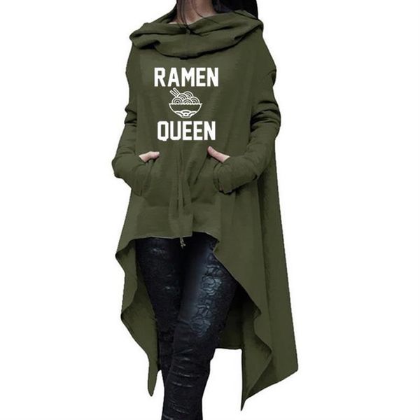 for women long irregular ramen queen letters print hoodies sweatshirts femmes female frauen loose youth buckle autumn, Black
for women long irregular ramen queen letters print hoodies sweatshirts femmes female frauen loose youth buckle autumn, Black