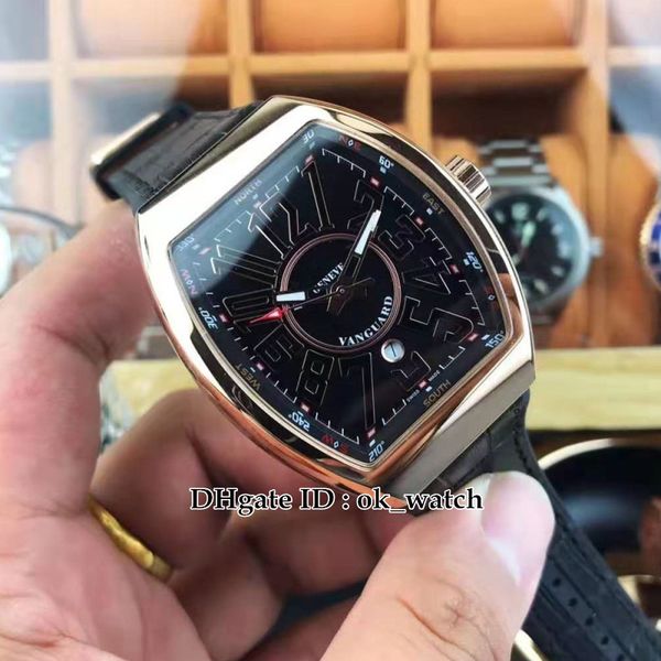 men's collection date vanguard v45 sc dt automatic mens watch 3d literal black dial leather rubber strap rose gold gents new sport watc, Slivery;brown
men's collection date vanguard v45 sc dt automatic mens watch 3d literal black dial leather rubber strap rose gold gents new sport watc, Slivery;brown