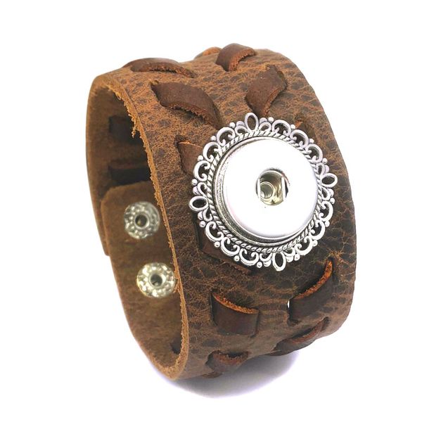 fashion 010 genuine leather handmade fit 18mm snap button bracelet interchangeable charm jewelry for women men gift, Golden;silver
fashion 010 genuine leather handmade fit 18mm snap button bracelet interchangeable charm jewelry for women men gift, Golden;silver