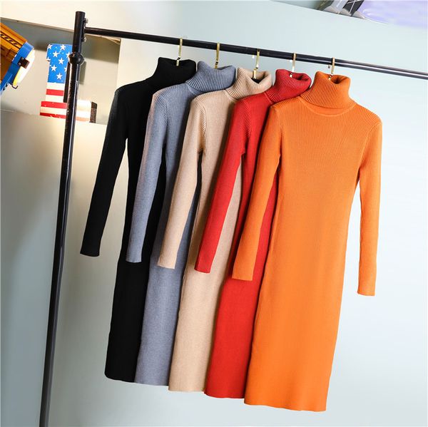 2019 autumn and winter women sweater dress classic simple solid color straight side slit lapels bottom knit pullovers dl002, White;black
2019 autumn and winter women sweater dress classic simple solid color straight side slit lapels bottom knit pullovers dl002, White;black