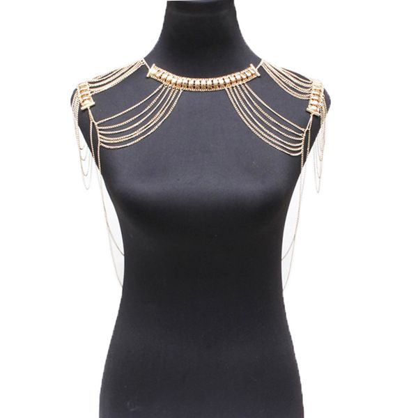 fashion necklace shoulder tassel heavy metalic body chain jewelry for night clubs parties gold silver
fashion necklace shoulder tassel heavy metalic body chain jewelry for night clubs parties gold silver
