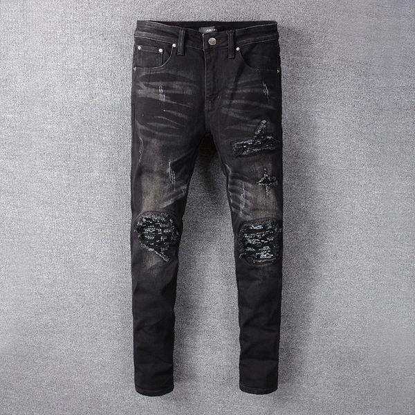 men's distressed ripped skinny jeans fashion designer mens jeans slim motorcycle moto biker causal motorcycle luxury pants, Blue
men's distressed ripped skinny jeans fashion designer mens jeans slim motorcycle moto biker causal motorcycle luxury pants, Blue