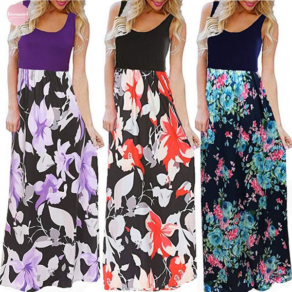 print summer dresses bohemia womens summer boho floral 2019 tank sundrss beach long maxi dress vestidos, Black;gray
print summer dresses bohemia womens summer boho floral 2019 tank sundrss beach long maxi dress vestidos, Black;gray