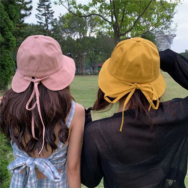 korean summer new soft girl sweet lace up bowknot solid color wild sun hat shade sunscreen cute basin female fisherman's hat
korean summer new soft girl sweet lace up bowknot solid color wild sun hat shade sunscreen cute basin female fisherman's hat