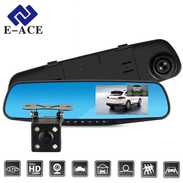 e-ace full hd 1080p car dvr camera auto 4.3 inch rearview mirror digital video recorder dual lens registratory camcorder
e-ace full hd 1080p car dvr camera auto 4.3 inch rearview mirror digital video recorder dual lens registratory camcorder