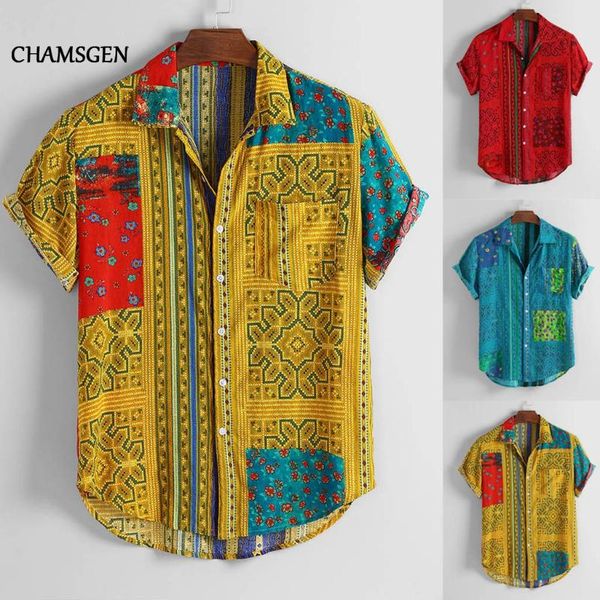chamsgen mens vintage ethnic print turn down collar short sleeve loose casual shirts 2020 slim fit male shirt men's blouse f519, White;black
chamsgen mens vintage ethnic print turn down collar short sleeve loose casual shirts 2020 slim fit male shirt men's blouse f519, White;black