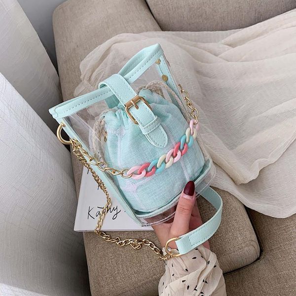 women's jelly bucket messenger bag fashion clear transparent pvc small shoulder bag bucket bags luxury handbags #20
women's jelly bucket messenger bag fashion clear transparent pvc small shoulder bag bucket bags luxury handbags #20