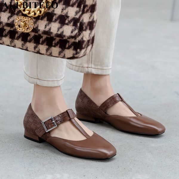 allbitefo fashion genuine leather ankle strap comfortable dance women shoes thick heel office ladies shoes women heels, Black 
allbitefo fashion genuine leather ankle strap comfortable dance women shoes thick heel office ladies shoes women heels, Black