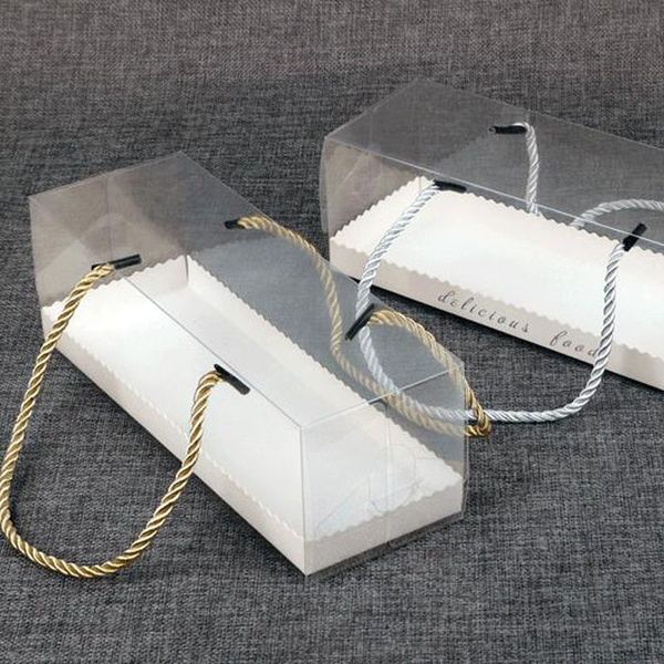 clear cake packaging boxes with handle portable transparent swiss roll cake box dessert cookies baking box
clear cake packaging boxes with handle portable transparent swiss roll cake box dessert cookies baking box