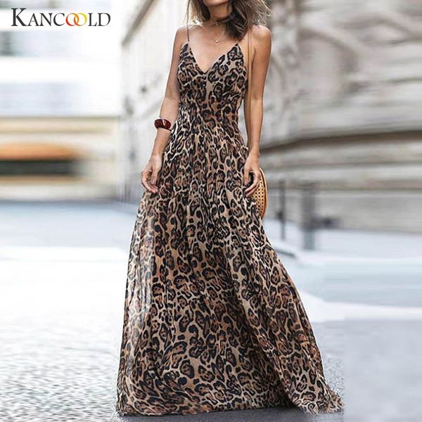 kancoold dress women's leopard print high waist v-neck long dress sleeveless fashion party new dress women 2019feb1, Black;gray
kancoold dress women's leopard print high waist v-neck long dress sleeveless fashion party new dress women 2019feb1, Black;gray