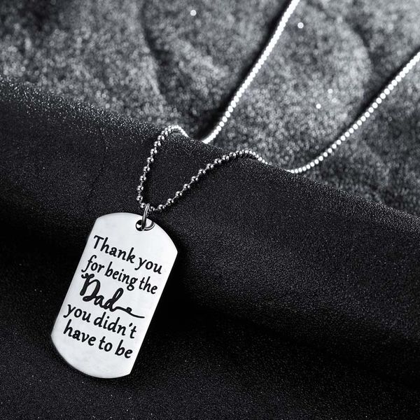 thank you for being the dad you didn't have to be necklace dog tag pendant dad daddy father's day gifts jewelry stainless steel, Silver
thank you for being the dad you didn't have to be necklace dog tag pendant dad daddy father's day gifts jewelry stainless steel, Silver