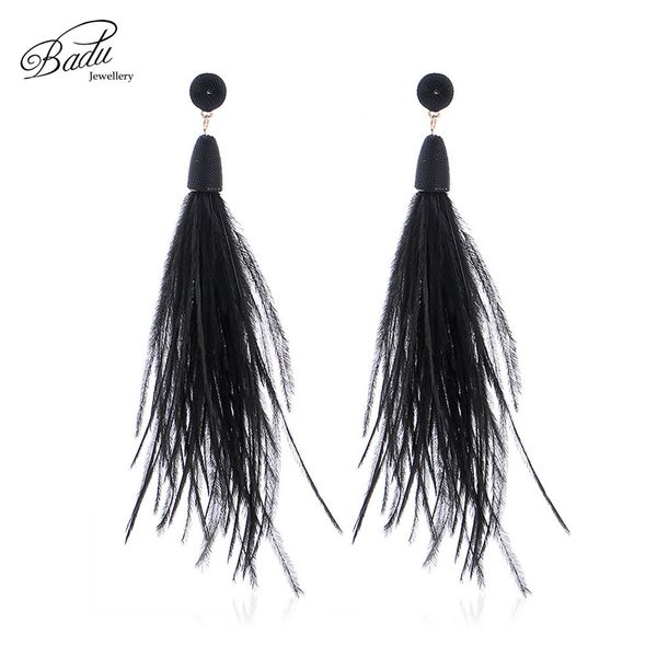 badu black ostrich feather earring women vintage long light feathers christmas jewelry retro earrings wholesale, Silver
badu black ostrich feather earring women vintage long light feathers christmas jewelry retro earrings wholesale, Silver