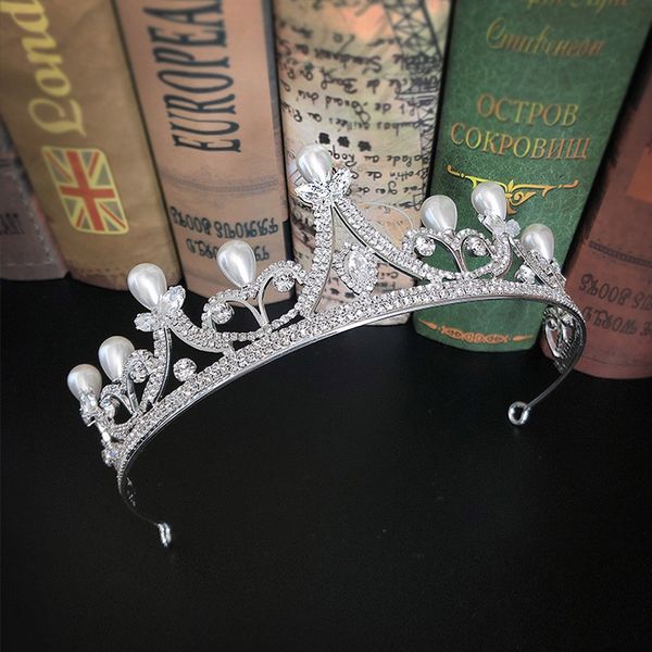 forseven silver color crystal pearls royal princess diadem tiaras and crowns headbands for women bride noiva bridal wedding, Golden;white
forseven silver color crystal pearls royal princess diadem tiaras and crowns headbands for women bride noiva bridal wedding, Golden;white