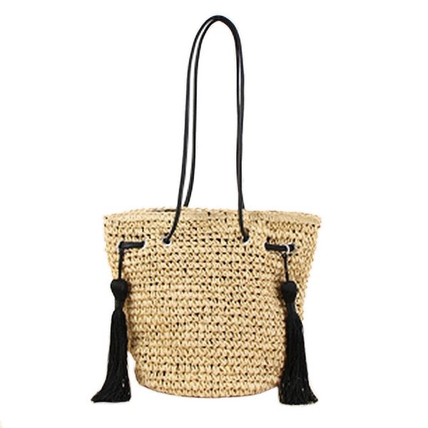 tassel shoulder straw bag national wind simple leisure bucket weave beach bag
tassel shoulder straw bag national wind simple leisure bucket weave beach bag