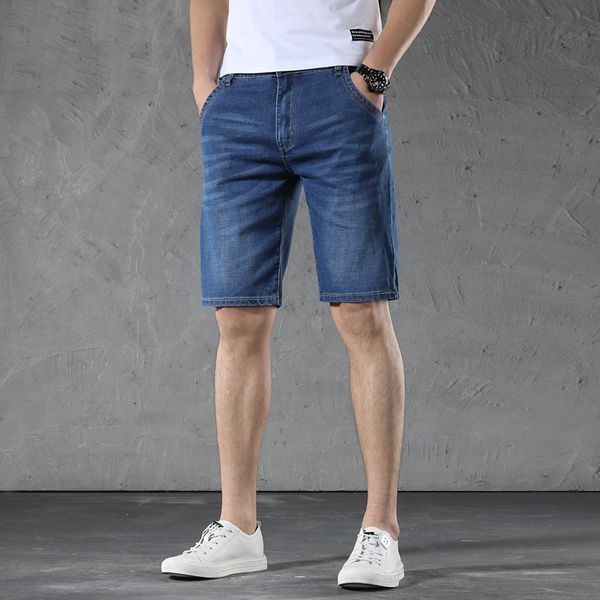 men's jeans shorts thin size, Blue