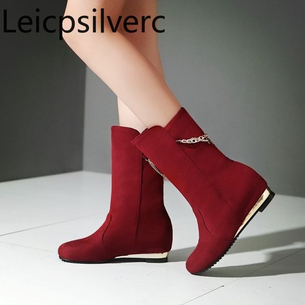 women's boots autumn and winter the new fashion round head metal decoration flat middle tube women's shoes plus size 32-43, Black
women's boots autumn and winter the new fashion round head metal decoration flat middle tube women's shoes plus size 32-43, Black