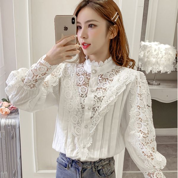 women's blouses & shirts office women lace blouse patchwork hollowing out lantern sleeve female shirt fashion white 2021
women's blouses & shirts office women lace blouse patchwork hollowing out lantern sleeve female shirt fashion white 2021