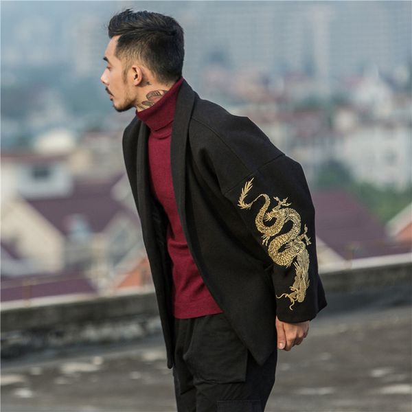 2019 fashion trench coat golden dragon embroidery men jackets japanese taoist robe overcoat outerwear large size 5xl, Tan;black
2019 fashion trench coat golden dragon embroidery men jackets japanese taoist robe overcoat outerwear large size 5xl, Tan;black