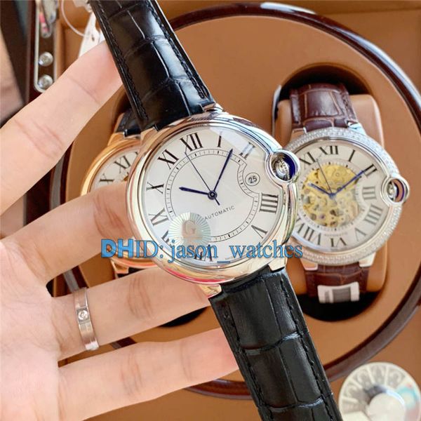mens watches 8215 automatic watch sapphire 42mm 316l stainless steel case black leather strap classic blue ball wristwatches with box c16, Slivery;brown
mens watches 8215 automatic watch sapphire 42mm 316l stainless steel case black leather strap classic blue ball wristwatches with box c16, Slivery;brown