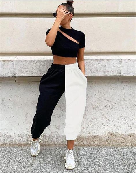 color fashion pencil pants casual elastic waist capris women clothes desinger patchwork color womens pants contrast, Black;white
color fashion pencil pants casual elastic waist capris women clothes desinger patchwork color womens pants contrast, Black;white