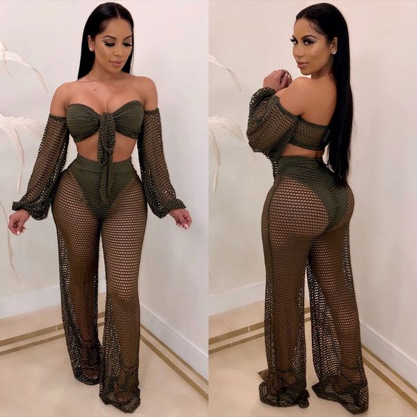 ahvit gridding hollow out see through two piece set lantern sleeve bow bandage crop and straight wide leg pant mos-m883, White
ahvit gridding hollow out see through two piece set lantern sleeve bow bandage crop and straight wide leg pant mos-m883, White