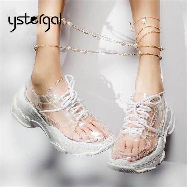 ystergal transparent pvc women sneakers platform shoes woman ladies trainers lace up casual flats espadrilles creepers, Black
ystergal transparent pvc women sneakers platform shoes woman ladies trainers lace up casual flats espadrilles creepers, Black