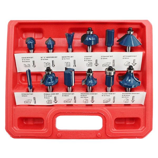 12/15pcs 1/4 shank carbide router bit joinery trimmer woodworking milling cutter set
12/15pcs 1/4 shank carbide router bit joinery trimmer woodworking milling cutter set