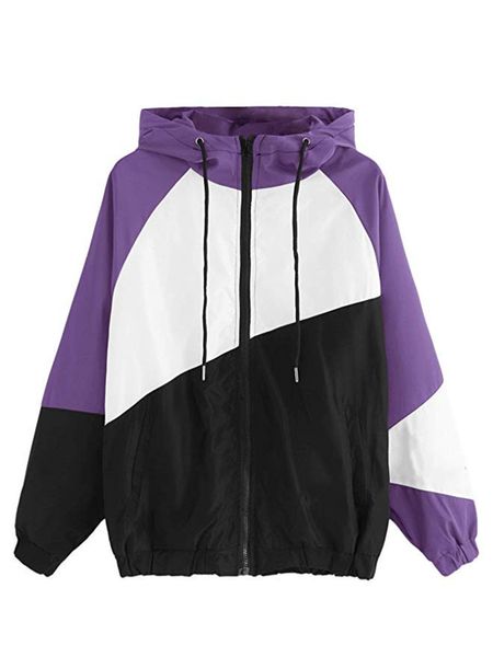 2019 europe the united states spring new women's three-color stitching solid color hooded long-sleeved sunscreen female jacket, Black;brown
2019 europe the united states spring new women's three-color stitching solid color hooded long-sleeved sunscreen female jacket, Black;brown