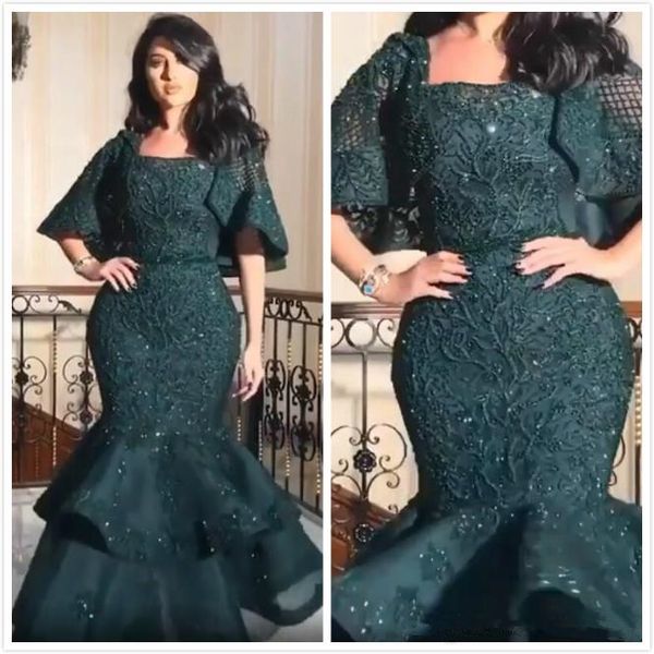 arabic aso ebi dark green luxurious evening dresses lace beaded mermaid prom dresses formal party second reception gown robes de soiree, Black;red
arabic aso ebi dark green luxurious evening dresses lace beaded mermaid prom dresses formal party second reception gown robes de soiree, Black;red