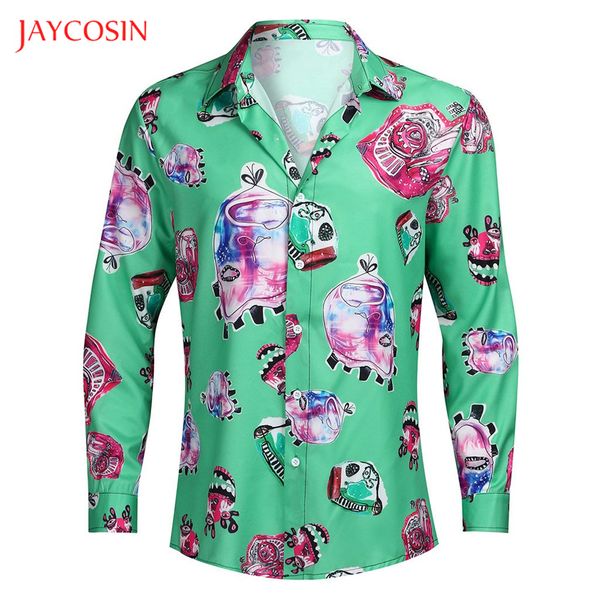 joycosin men shirt 2019 christmas male clothes casual fashion christmas monster print v-neck long sleeve men party button shirt, White;black
joycosin men shirt 2019 christmas male clothes casual fashion christmas monster print v-neck long sleeve men party button shirt, White;black