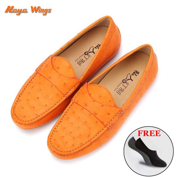 light luxury ostrich loafers men's beanie shoes leather, Black
light luxury ostrich loafers men's beanie shoes leather, Black