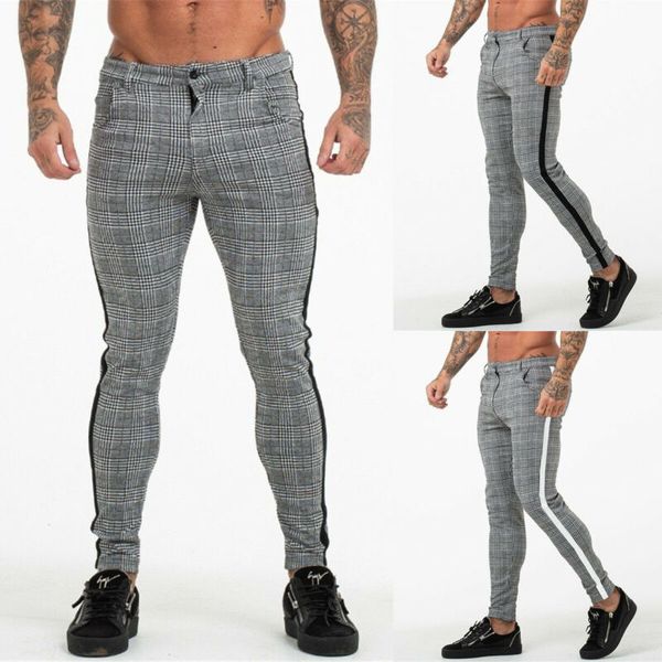 men's pants stylish men slim fit stripe business formal casual office skinny trousers, Black
men's pants stylish men slim fit stripe business formal casual office skinny trousers, Black