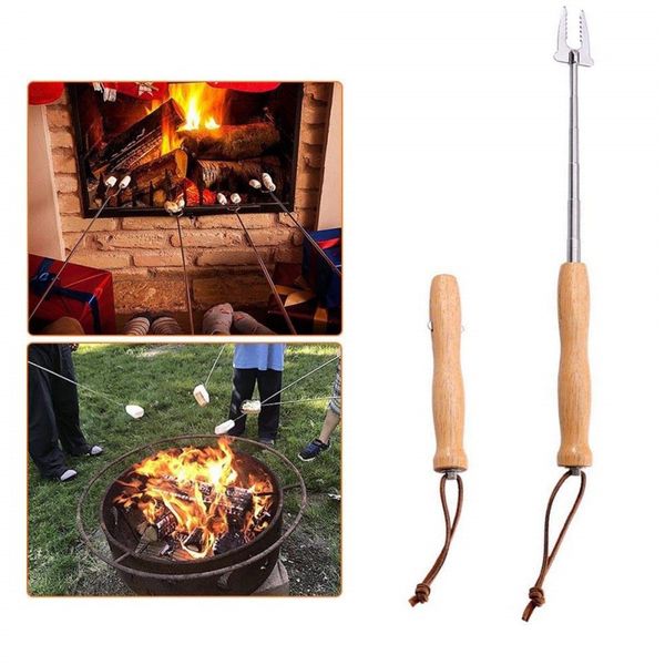 1pc roasting fork stick stainless steel wooden handle telescoping skewer as grilling tools for home, kitchen, backyard bbq 2020
1pc roasting fork stick stainless steel wooden handle telescoping skewer as grilling tools for home, kitchen, backyard bbq 2020