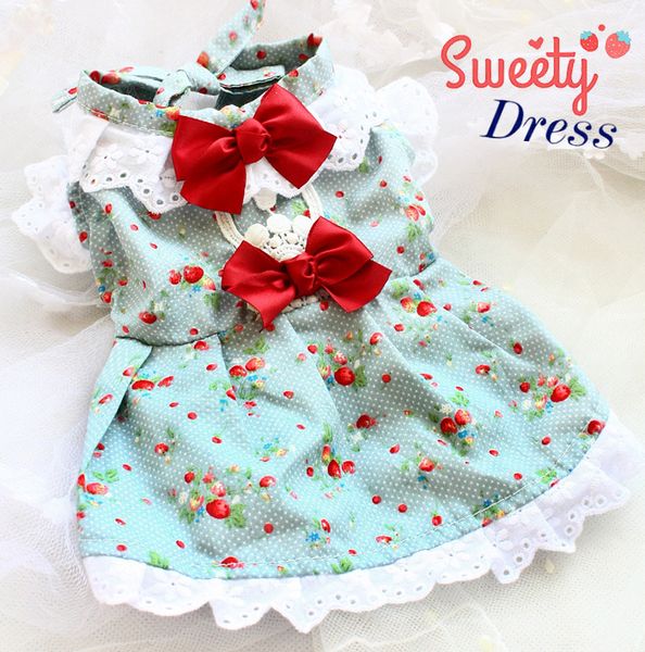 high-end handmade dog apparel clothes summer sweet cherry cotton pet dress for small cat
high-end handmade dog apparel clothes summer sweet cherry cotton pet dress for small cat