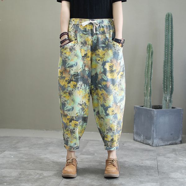 women's jeans loose women 2021 spring autumn casual retro printing panelled large size nine-point patchwork carrot pants, Blue
women's jeans loose women 2021 spring autumn casual retro printing panelled large size nine-point patchwork carrot pants, Blue