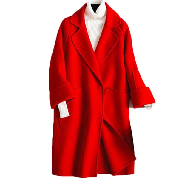 ladies's wool coat turn-down collar long sleeves 2019 spring new women's cashmere overcoat x-long design women clothing, Black
ladies's wool coat turn-down collar long sleeves 2019 spring new women's cashmere overcoat x-long design women clothing, Black