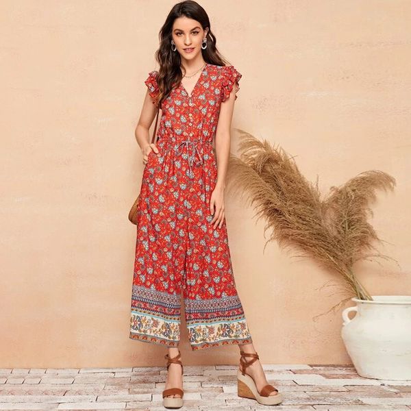 red boho rompers womens jumpsuit 2020 retro floral print summer ruffled short sleeves v-neck casual overalls wide leg jumpsuits, Black;white
red boho rompers womens jumpsuit 2020 retro floral print summer ruffled short sleeves v-neck casual overalls wide leg jumpsuits, Black;white