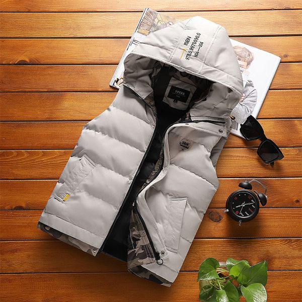 men's clothing winter fashion trend new stand-up collar sleeveless jacket men's thick warm vest cotton coat, Black;white
men's clothing winter fashion trend new stand-up collar sleeveless jacket men's thick warm vest cotton coat, Black;white